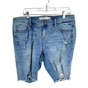 Torrid Distressed Light Wash Bermuda Shorts 14 12666952